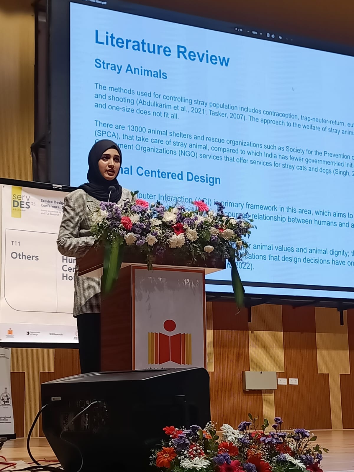 Faiza Khan presenting at ServDes'25, IIT Hyderabad